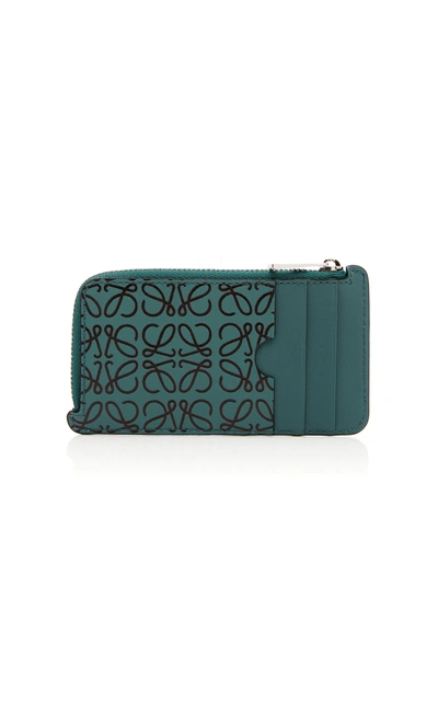 Shop Loewe Puzzle Leather Card Holder In Green