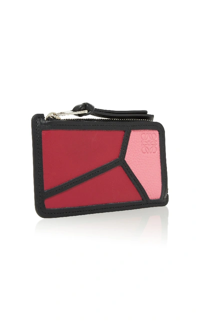 Shop Loewe Puzzle Leather Card Holder In Pink