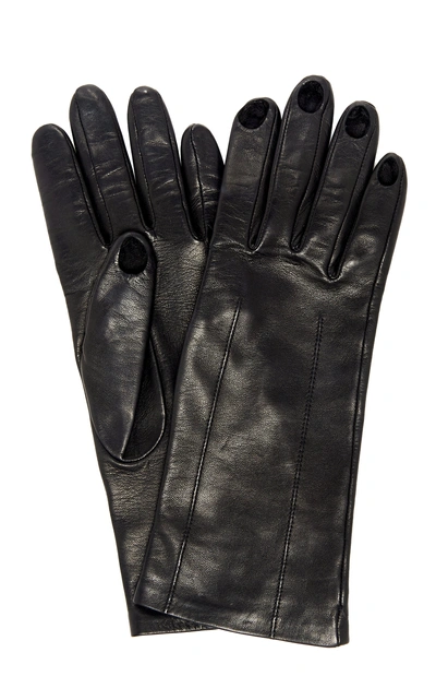 Shop Acne Studios Aimee Leather Gloves In Black