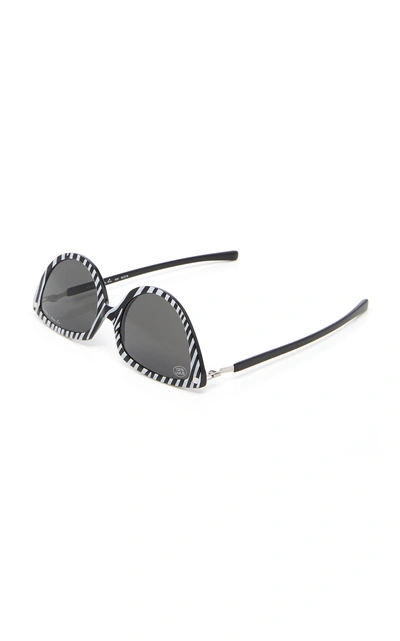 Shop Mykita + Martine Rose Sos Reversible Striped Acetate Sunglasses In Black