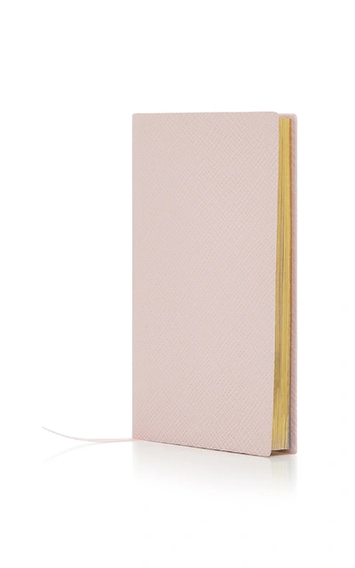 Shop Smythson Panama Leather Notebook In Pink