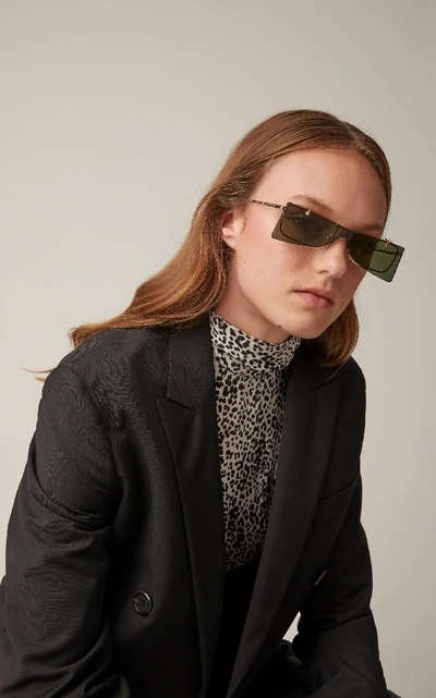 Shop Gucci Gold-tone Metal Cat-eye Sunglasses In Black