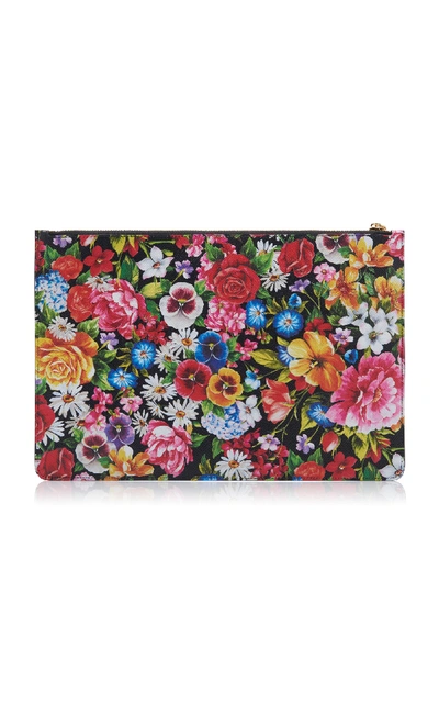 Shop Dolce & Gabbana Floral-print Zip Pouch In Multi