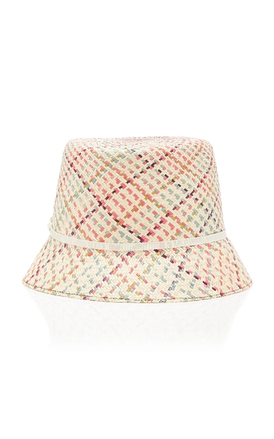 Shop Yestadt Millinery Woven Straw Bucket Hat In Multi