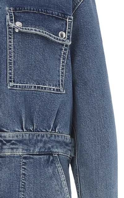 Shop Alexa Chung Straight-leg Denim Jumpsuit In Blue
