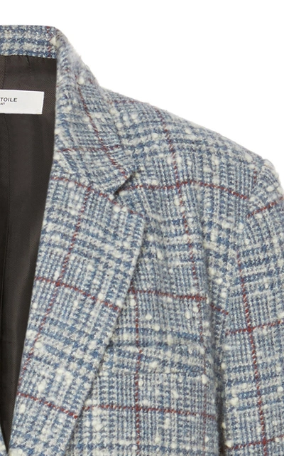 Shop Isabel Marant Étoile Korix Checked Wool-blend Blazer In Blue