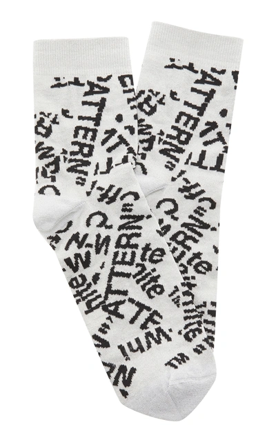 Shop Off-white Logo-intarsia Socks In White