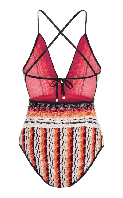 Shop Missoni Open Back One-piece Swimsuit In Multi