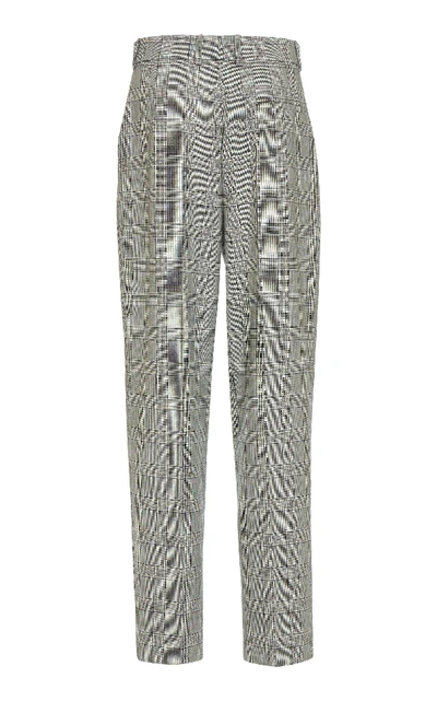 Shop Givenchy Prince Of Wales Check Straight-leg Wool Pants In Black/white