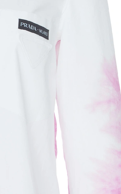 Shop Prada Tie-dye Cotton-poplin Shirt In Multi