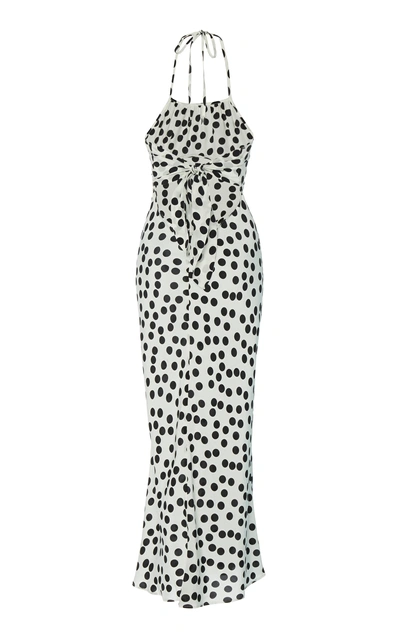 Shop Rixo London Marilyn Polka-dot Silk-blend Midi Dress In Print