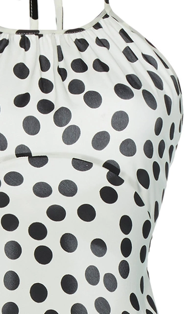 Shop Rixo London Marilyn Polka-dot Silk-blend Midi Dress In Print