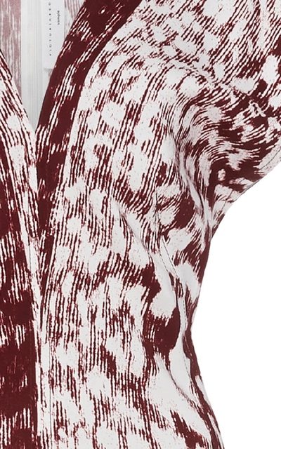 Shop Victoria Beckham Leopard-print Crepe Midi Dress In Animal