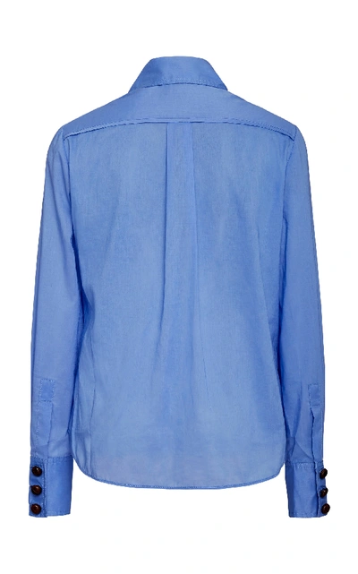Shop Zimmermann Cotton-poplin Shirt In Blue