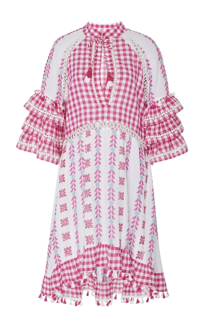 Shop Dodo Bar Or Lola Ruffle Sleeve Cotton Midi Dress In Pink