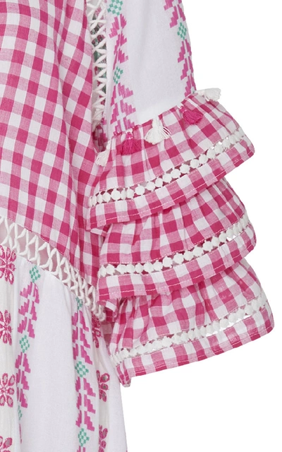 Shop Dodo Bar Or Lola Ruffle Sleeve Cotton Midi Dress In Pink