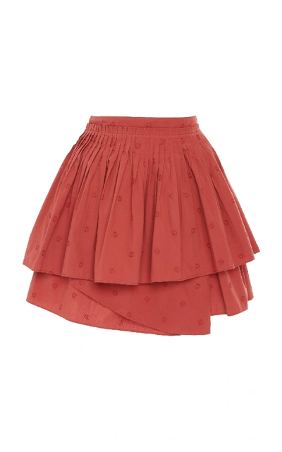 Shop Ulla Johnson Alice Cotton Skirt In Orange