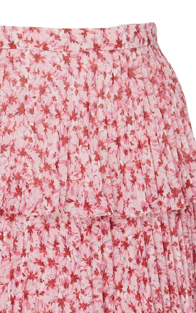Shop Amur Floral-printed Chiffon Midi Skirt