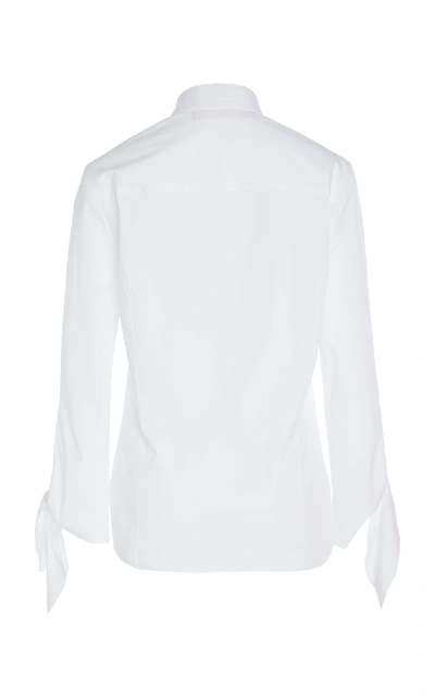 Shop Carolina Herrera Button Down Embroidered Shirt In White