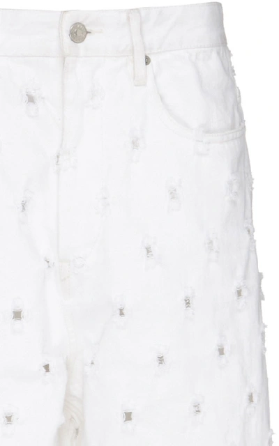 Shop Isabel Marant Étoile Lorny Handmade Worn Jeans In White