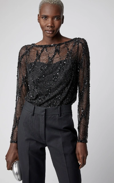 Sheer beaded top new arrivals