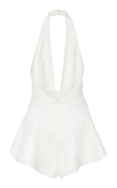 Shop Zimmermann Corsage Bow Tie Playsuit In White