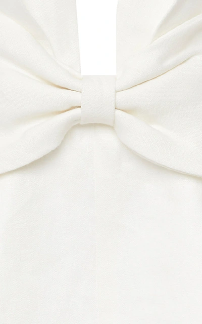 Shop Zimmermann Corsage Bow Tie Playsuit In White