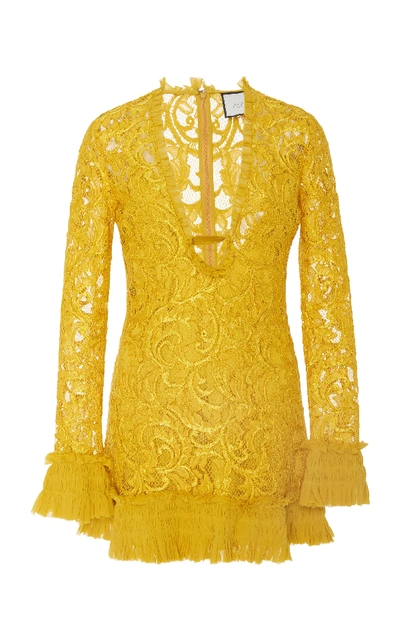 Shop Alexis Nuray Lace Mini Dress In Yellow