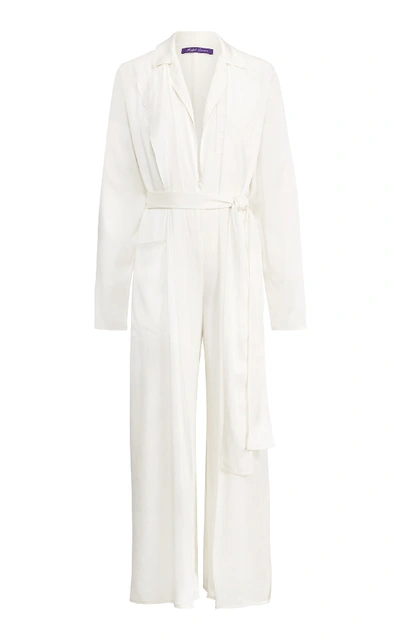 Shop Ralph Lauren O'reilly Charmeuse Jumpsuit In White
