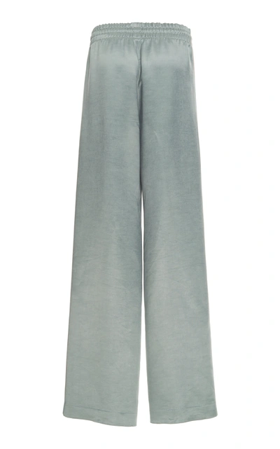 Shop Off-white Satin Tracksuit Pants In Green