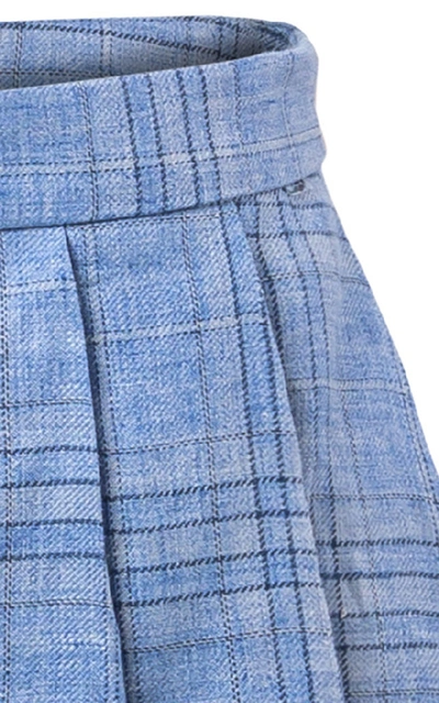 Shop Maggie Marilyn Say You'll Never Let Me Go Pleated Plaid Linen Skort