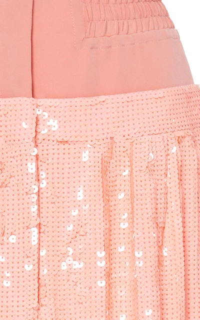 Shop Tibi Sequins Full Skirt In Pink