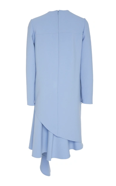 Shop Oscar De La Renta Wool-blend Shift Dress In Blue