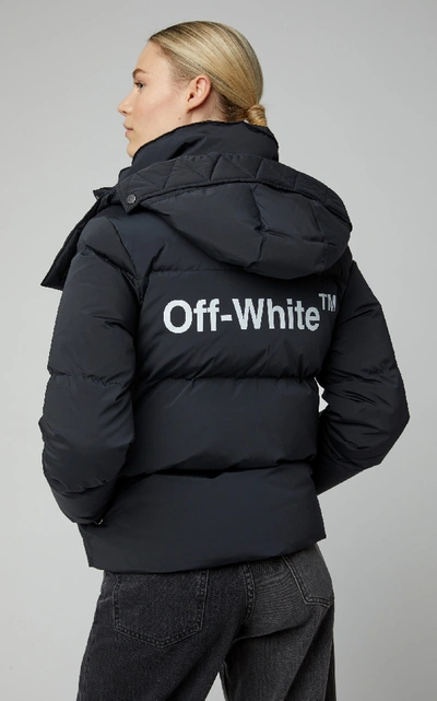 Shop Off-white Hooded Down Jacket In Black