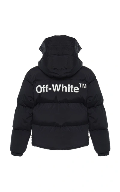 Shop Off-white Hooded Down Jacket In Black