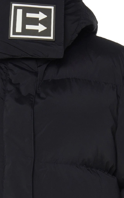 Shop Off-white Hooded Down Jacket In Black