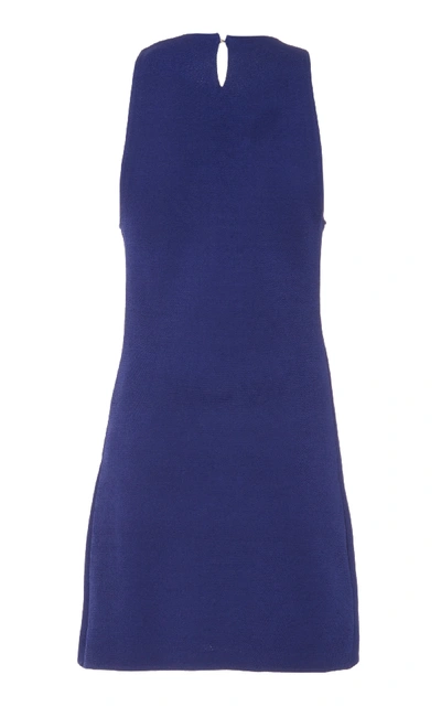 Shop Marina Moscone Exclusive Silk-blend Tunic In Blue