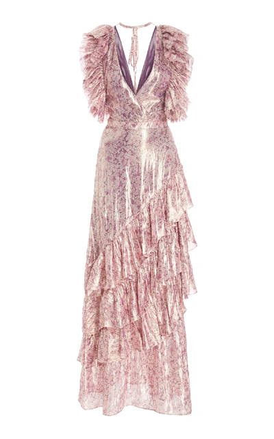 Loveshackfancy Angelica Metallic Maxi Dress In Tulipwood ModeSens