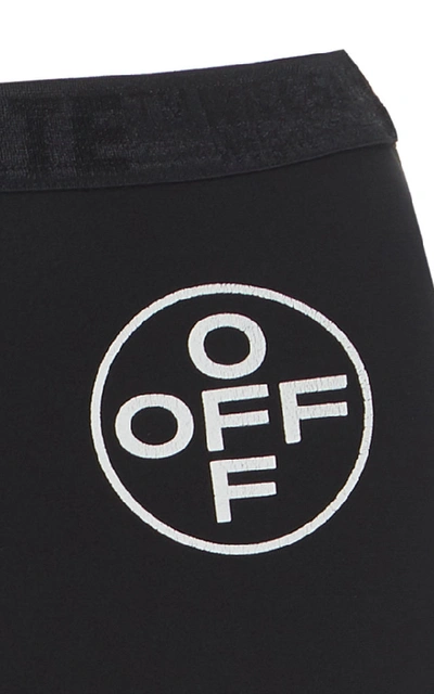 Shop Off-white Printed Stretch Biker Shorts In Black