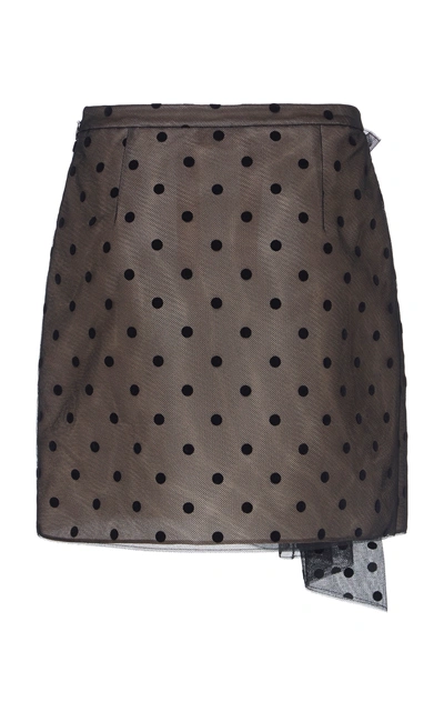 Shop N°21 Lena Embellished Polka-dot Tulle Skirt In Black
