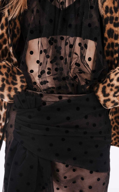 Shop N°21 Lena Embellished Polka-dot Tulle Skirt In Black