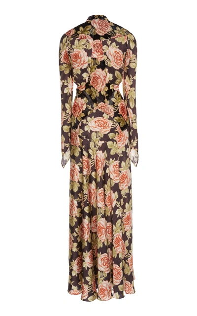 Shop Paco Rabanne Floral-print Gauze Maxi Dress