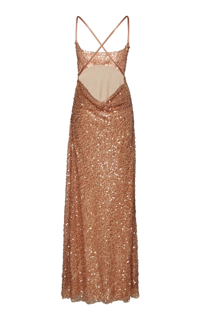 Shop Galvan Whiteley Paillette-embroidered Tulle Gown In Gold