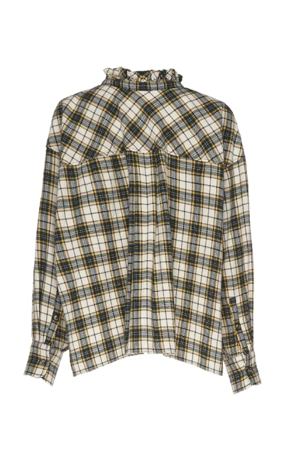 Shop Isabel Marant Étoile Dresden Checked Cotton Shirt In Green