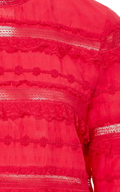 Shop Ulla Johnson Grace Bell Sleeve Blouse In Pink
