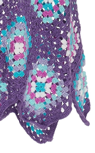 Shop My Beachy Side Strappy Crochet Maxi Dress In Purple