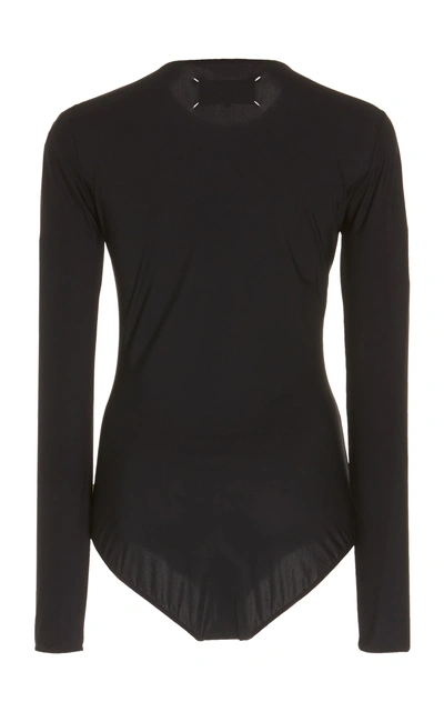 Shop Maison Margiela Fitted Jersey Bodysuit In Black