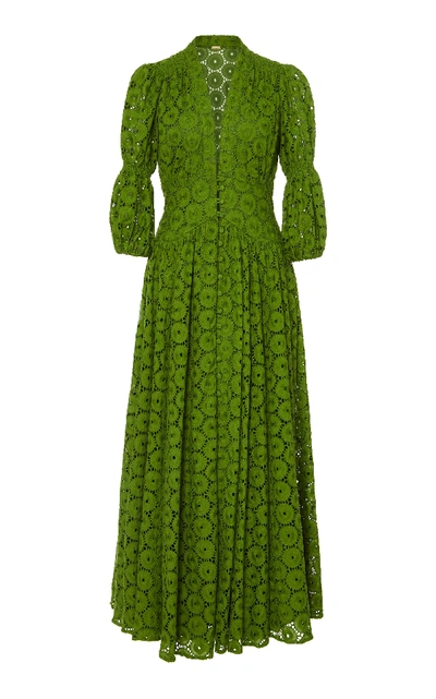 Shop Cult Gaia Willow Cotton Lace Maxi Dress In Green