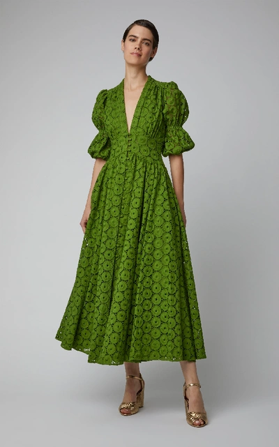 Shop Cult Gaia Willow Cotton Lace Maxi Dress In Green