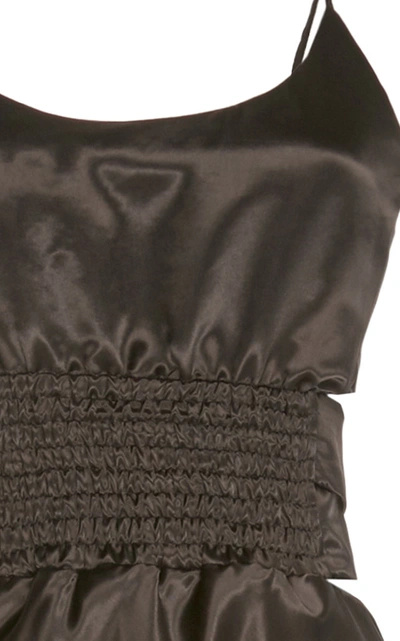 Shop Christopher Esber Ruched Waist Tie Back Cami Dress In Black